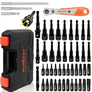 Schlagschrauber Bit Set, magnetisch 47-teilig Mutterndreher Set für Schlagbohrmaschine SAE... - Bild 1 von 9