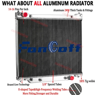 For 1997-2014 Ford E150 E250 E350 Econoline Club Wagon 6.8L V10 3-Core Radiator - Image 1 of 4