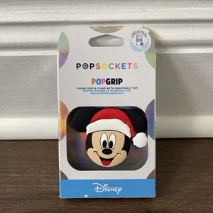 PopSockets PopGrip Disney Christmas Santa Hat Mickey Logo Phone Grip & Stand - Picture 1 of 2