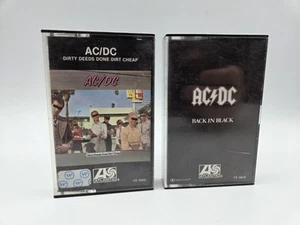 AC/DC-Back In Black, Dirty Deeds Cassette Lot 1976 Heavy Metal Atlantic Records - Picture 1 of 8