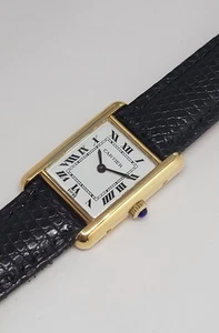 Vintage Ladies Cartier Must Tank Manual White Roman Dial With Box Clean & Chic - Picture 1 of 13