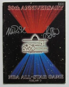 Larry Bird/Magic Johnson Dual-Autographed 1980 NBA All-Star Game Program PSA - Picture 1 of 1