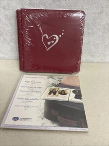 Creative Memories 7x7 Album Red w/ Silver Hearts & Pack of Page Protectors Seald - Picture 1 of 6