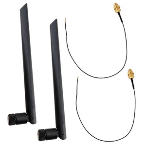 MHF4 RP-SMA Extension Cable 6dBi PC WiFi Bluetooth Antenna 2.4G 5.8GHz Wireless - Picture 1 of 10