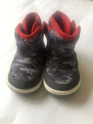 Baby Surprize by Stride Rite Aster Boots - Gray Red White Easy On Size 4M - Image 1 of 4