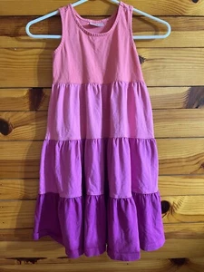 Hanna Andersson Twirl Color Block Dress Girls Racerback Tiered Size 120 6-7 - Picture 1 of 3
