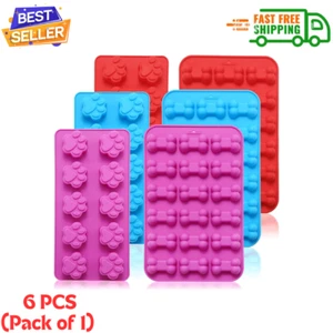 6PCS Silicone Molds Puppy Dog Paw and Bone, Elegant Chocolate Molds for Baking.. - Picture 1 of 6