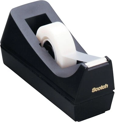 Dispensador de cinta de escritorio Scotch negro 2,7 pulgadas x 2,7 pulgadas. x 6,4 pulgadas. 1 cinta Dispen Foto 1 de 4