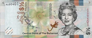 Bahamas 1/2 Dollar, 2019, Queen Elizabeth - UNC - Picture 1 of 2