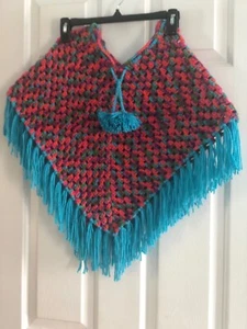 handmade crochet poncho - Picture 1 of 2