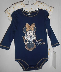Body Disney Minnie Mouse algodón manga larga para niñas talla 6-9M nuevos con etiquetas - Imagen 1 de 6