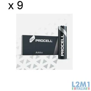 9 PACCHI 90 BATTERIE DURACELL PROCELL MINI STILO AAA LR03 1.5V PILE ALCALINE - Bild 1 von 1