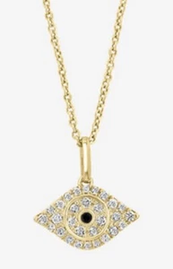 NEW! GOLD, STERLING SILVER & DIAMOND EVIL EYE PENDANT NECKLACE BY EFFY /$370 - Picture 1 of 2