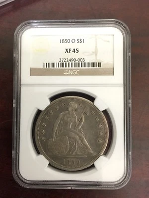 1850-O Seated Liberty Dollar $1 NGC XF45 - Image 1 of 3
