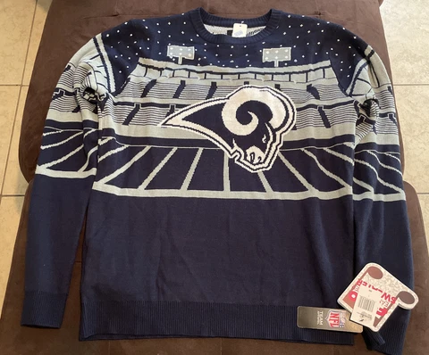 Los Angeles Rams Lightup Sweater Official NFL Team Apparel. Size Large Cover