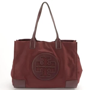 Tory Burch große Ella Tasche in weinrot Nylon und Lederbesatz - Bild 1 von 7