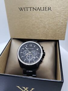 NEW Wittnauer Chronograph Men’s Steel 44mm Watch Sapphire WN3028 With BOX $575