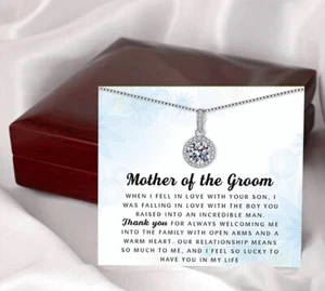 Mother Of Groom Gift From Bride, Thank You Necklace, Mother in Law Necklace Gift - Picture 1 of 3