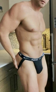 NIKE DRI-FIT Stretch JOCKSTRAP Para Hombres Nuevo Negro L GRANDE - Imagen 1 de 12