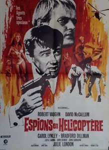 "ESPIONS EN HÉLICOPTÈRE" Affiche 1968 (Robert VAUGHN, David McCALLUM) 60x80cm - Picture 1 of 1