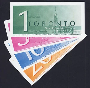 Canada 2008 Local Currency $1, 5, 10, 20 TORONTO Dollars UNC - Picture 1 of 5