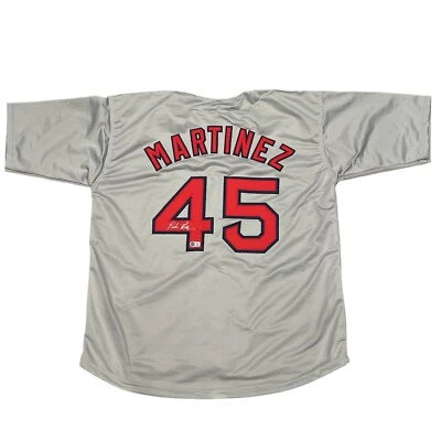 Pedro Martinez Signed Boston Red Sox Custom Jersey Beckett Witness BAS COA - Image 1 of 3