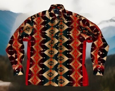 Vintage Wrangler Western Shirt Men’s Small *AZTEC FULL PRINT* Pearl Snap Cowboy - Image 1 of 3