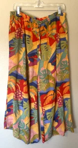 Christian Siriano Pants Women's Large Multicolor Gauzy Tropical Wide Leg - Picture 1 of 9