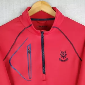 SUNICE x ST ANDREWS Size Large Mens 1/4 Zip Performance Red Jacket Golf Stretchy - Picture 1 of 12