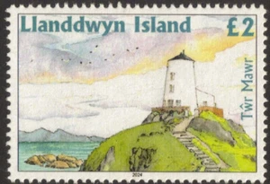 GB Local Cinderella Llanddwyn Island Twr Mawr Lighthouse £2 Colour 2025 PERF - Picture 1 of 2