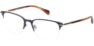 Rag & Bone Men's Matte Blue Browline Square Eyeglass Frames - RNB7029 0FLL 19 - Picture 1 of 3