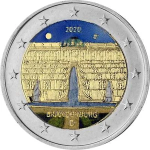 2 Euro Deutschland 2020 - Schloss Sanssouci (F) - coloriert farbig Farbe - Bild 1 von 1