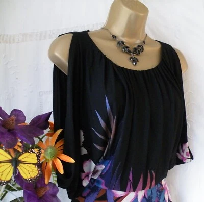 👗****MONSOON PRE-OWNED "FLORAL BLACK" MAXI DRESS SIZE 20****👗 - Image 1 of 4
