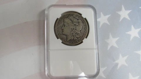 1890 CC Morgan Silver Dollar, VERY Rare Key Date SILVER DOLLAR Cover