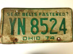 1974 Single Ohio License Plate YN8524 - Picture 1 of 6