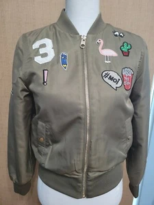 Usado en excelente estado Chicas H&M Verde Bomber Chaqueta Talla 13-14 - Imagen 1 de 6