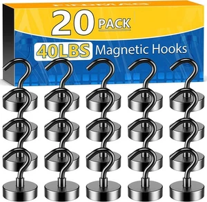 20stk Magnethaken Starker Neodym Hacken Magnet Haftkraft 8KG Aufhängen 16mm - Bild 1 von 22