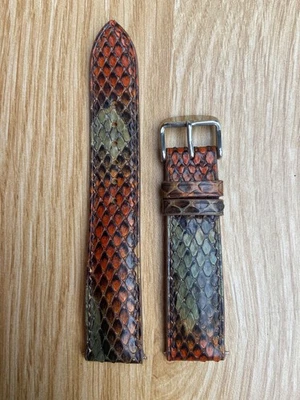 Tamaño 22mm/18mm, Correa Reloj Serpiente Cuero/Piel Multicolor, Correa Personalizada. Foto 1 de 4