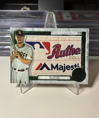 2020 Topps Museum Collection Laundry Tag Relic Patch Wil Myers 1/1 PADRES - Image 1 of 2