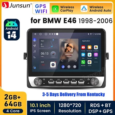 For BMW 3 Series E46 1998-2006 2+64GB CarPlay Android 14 10.1"Car Radio GPS Navi - Image 1 of 4
