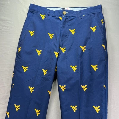 West Virginia Mountaineers Pants Mens 32x32 Blue All Over Print Ovation NCAA - Image 1 of 4