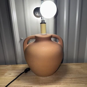 Unique Terracotta Ceramic Pot Homemade Table Lamp Rare Nice Works - Picture 1 of 7