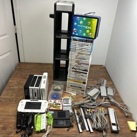 Huge Lot Nintendo DS Wii WiiU Consoles Accessories Bundle Gamecube Games Tower