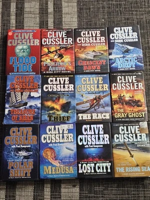 Lot of 12 Clive Cussler Hardcover Books Dirk Pitt, Kurt Austin, Isaac Bell - Image 1 of 4