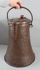 Antique 19thC Copper Repousse Double Head Eagle Lidded Beer Flagon Pitcher Stein