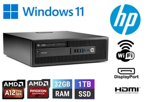 GÜNSTIGER SCHNELLER Windows 11 Pro SFF Desktop PC AMD A12 (i5) R7 32GB 1TB SSD WLAN 006 - Bild 1 von 5