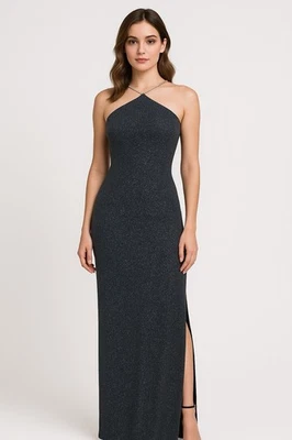 Maxi Vestido Dave & Johnny Años 90 De Colección Brillo Estrás Correas 5/6 Noche Formal Foto 1 de 4