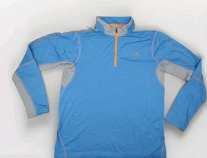 The North Face FlashDry 1/4 Zip Pullover Herren Large blau grau Wandern reflektierend - Bild 1 von 8