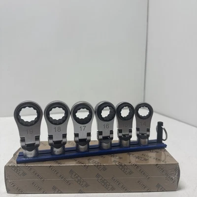 VI 3/8dr Reversibl  Flex Head Ratcheting Crowfoot Wrench Set 14-19mm #NORA150XL  - Image 1 of 4