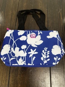 Borsa pranzo slim Igloo isolata borsa termica cerniera floreale bianca e blu 8” x 12” - Foto 1 di 15
